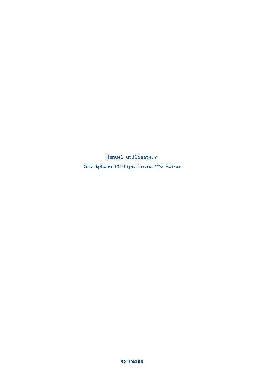 Page 1 de la notice Manuel utilisateur Philips Fisio 120 Voice