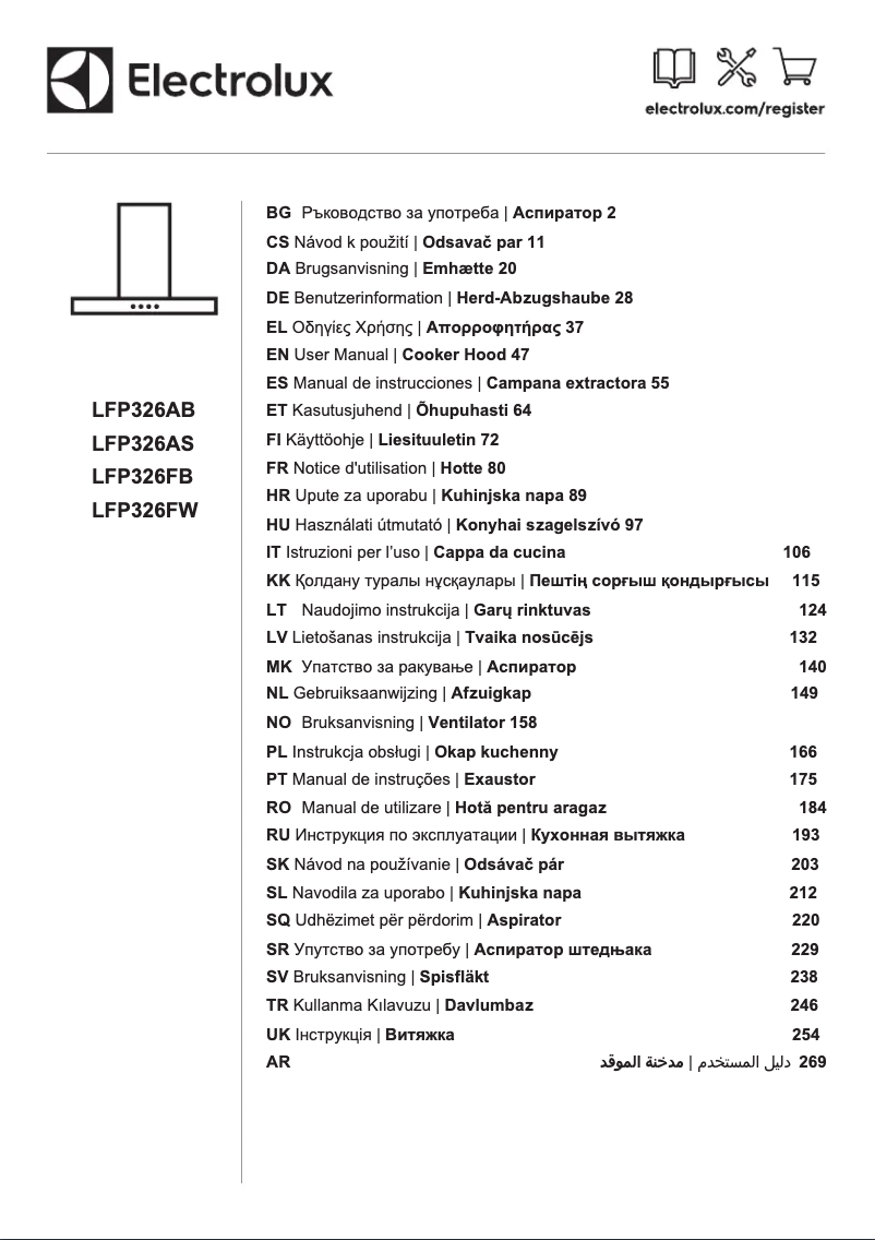 Página 1 del manual Manual de usuario Electrolux LFP326FB