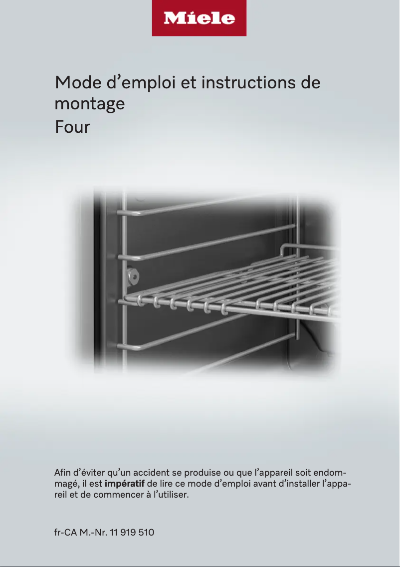 Page 1 de la notice Manuel utilisateur Miele H 7880 BPX
