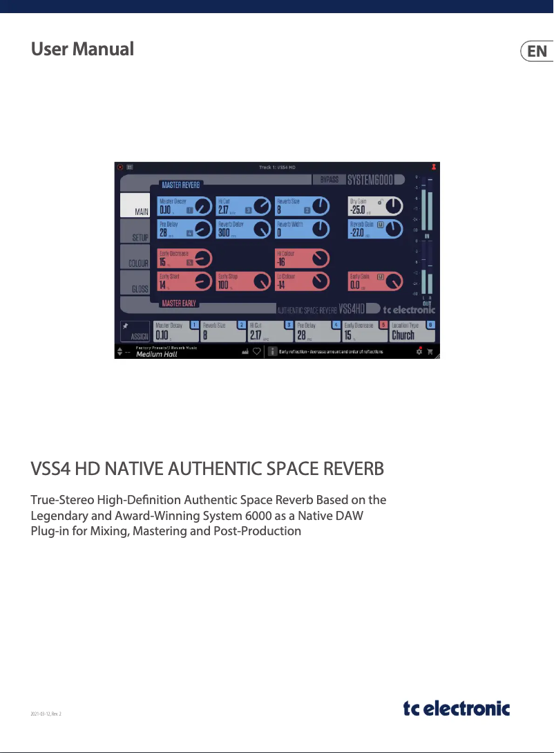 Page 1 de la notice Manuel utilisateur TC Electronic VSS4 HD