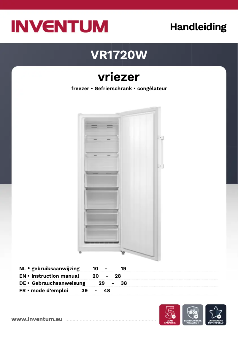 Page 1 de la notice Manuel utilisateur Inventum VR1720W