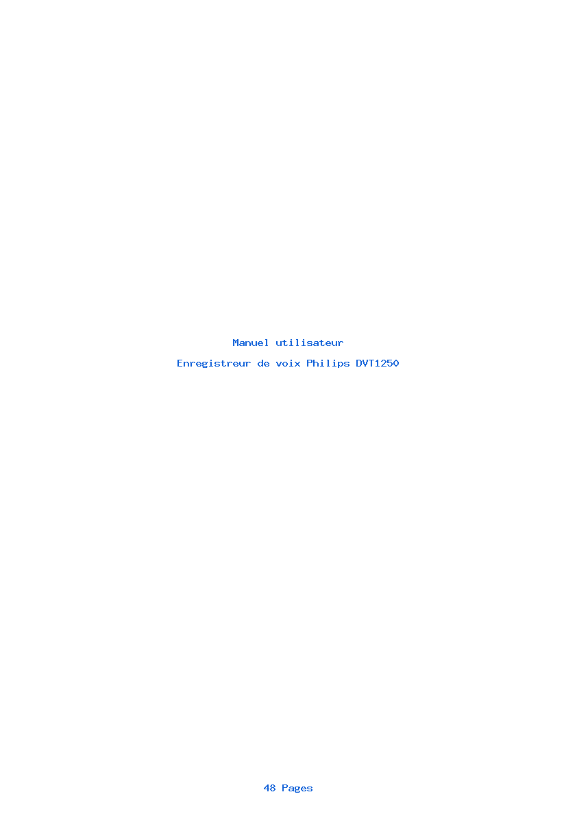 Page 1 de la notice Manuel utilisateur Philips DVT1250