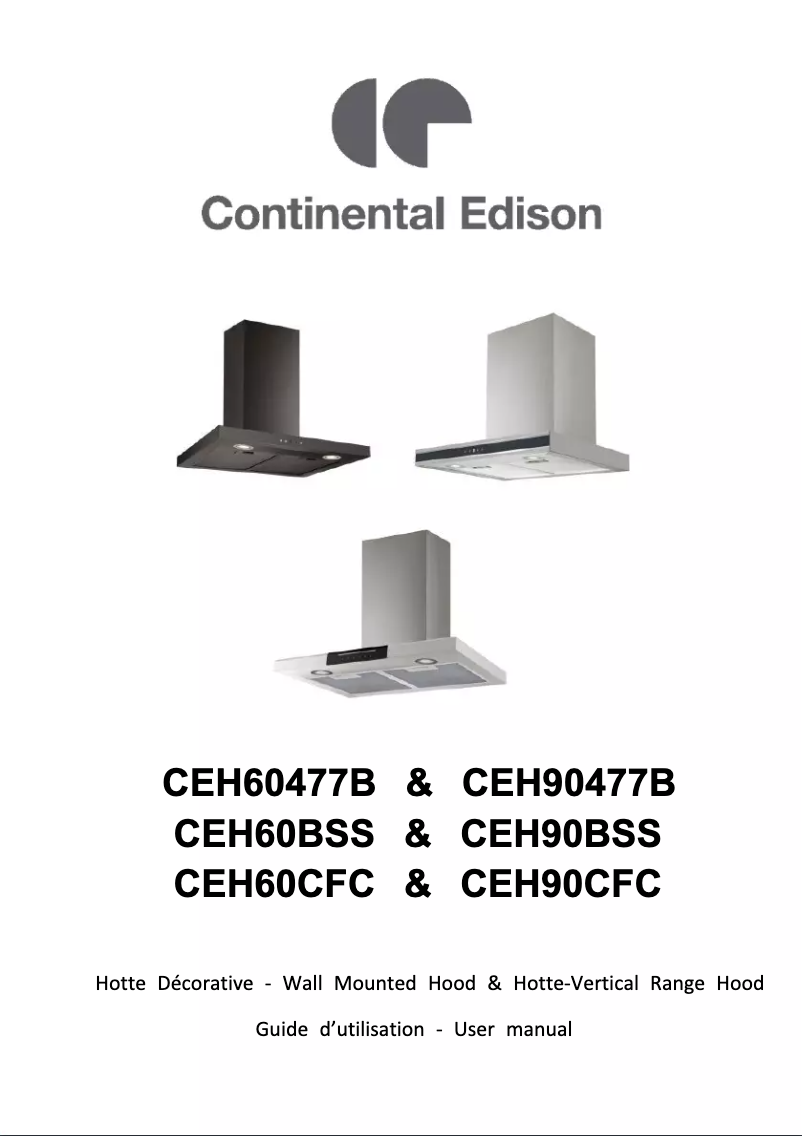 Página 1 del manual Manual de usuario Continental Edison CEH60CFC