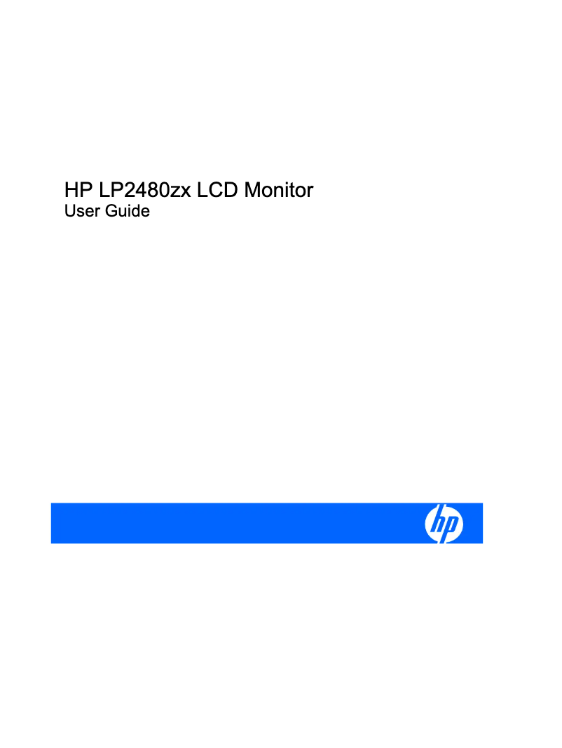 Page 1 de la notice Manuel utilisateur HP LP2480zx