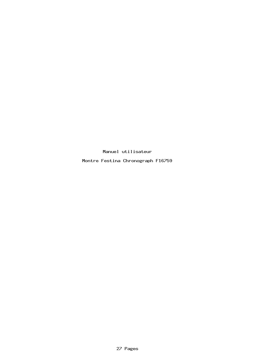 Page 1 de la notice Manuel utilisateur Festina Chronograph F16759