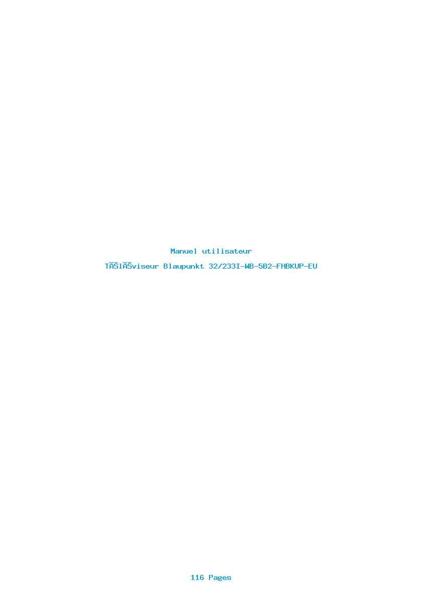 Page 1 de la notice Manuel utilisateur Blaupunkt 32/233I-WB-5B2-FHBKUP-EU