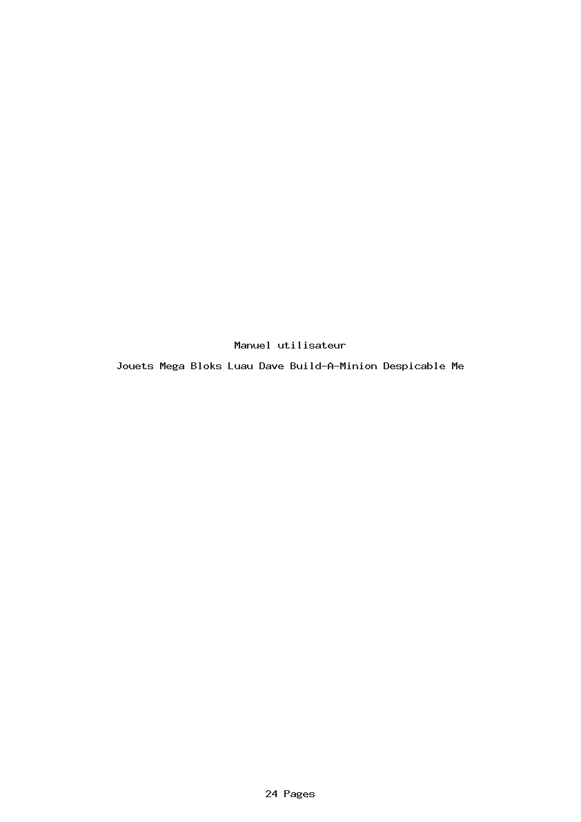 Page 1 de la notice Manuel utilisateur Mega Bloks Luau Dave Build-A-Minion Despicable Me