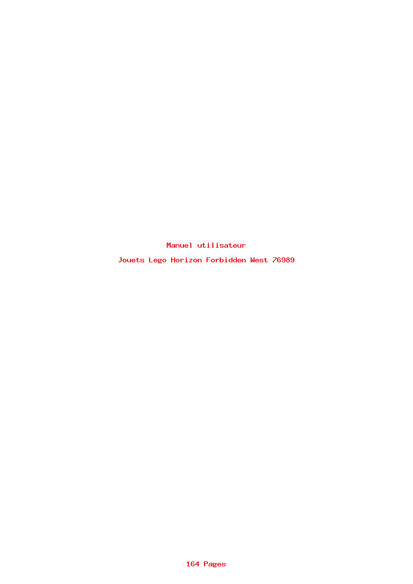 Page 1 de la notice Manuel utilisateur Lego Horizon Forbidden West 76989