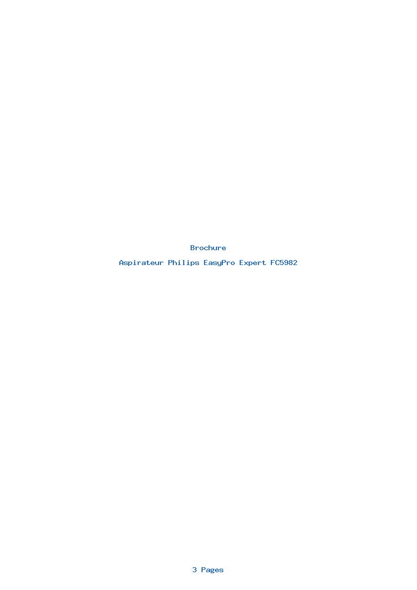 Page 1 de la notice Brochure Philips EasyPro Expert FC5982