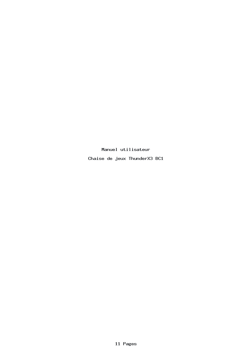 Page 1 de la notice Manuel utilisateur ThunderX3 BC1