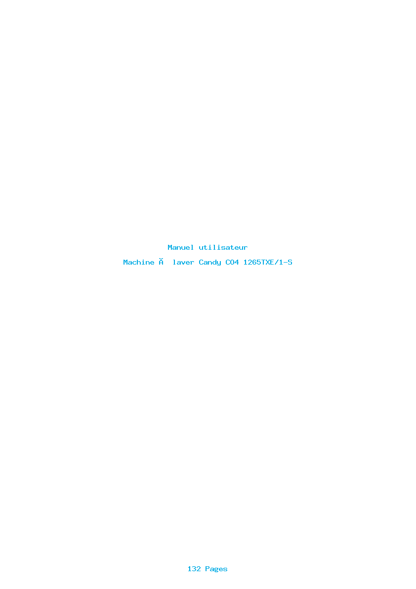 Page 1 de la notice Manuel utilisateur Candy CO4 1265TXE/1-S
