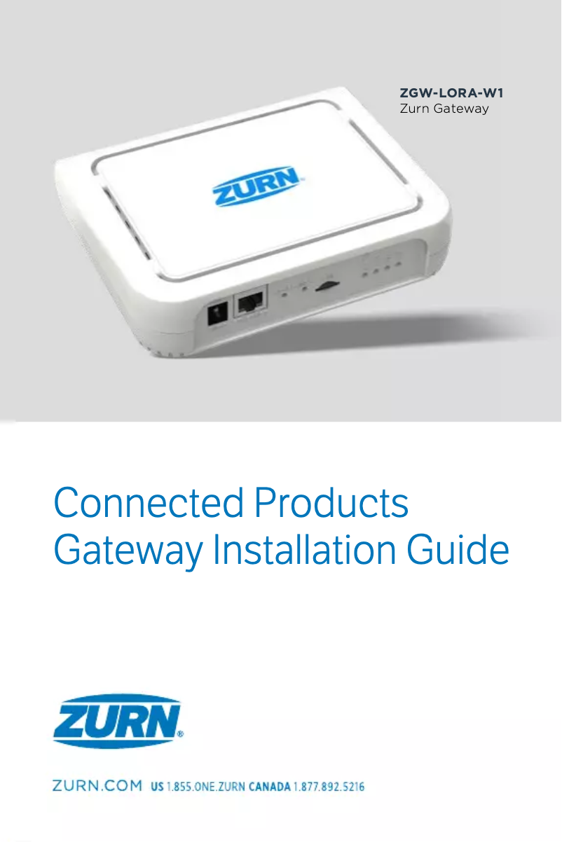 Page 1 de la notice Manuel utilisateur Zurn ZGW-LORA-W1