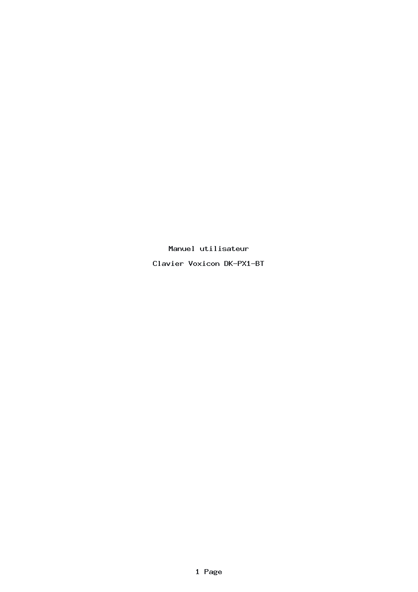 Page 1 de la notice Manuel utilisateur Voxicon DK-PX1-BT