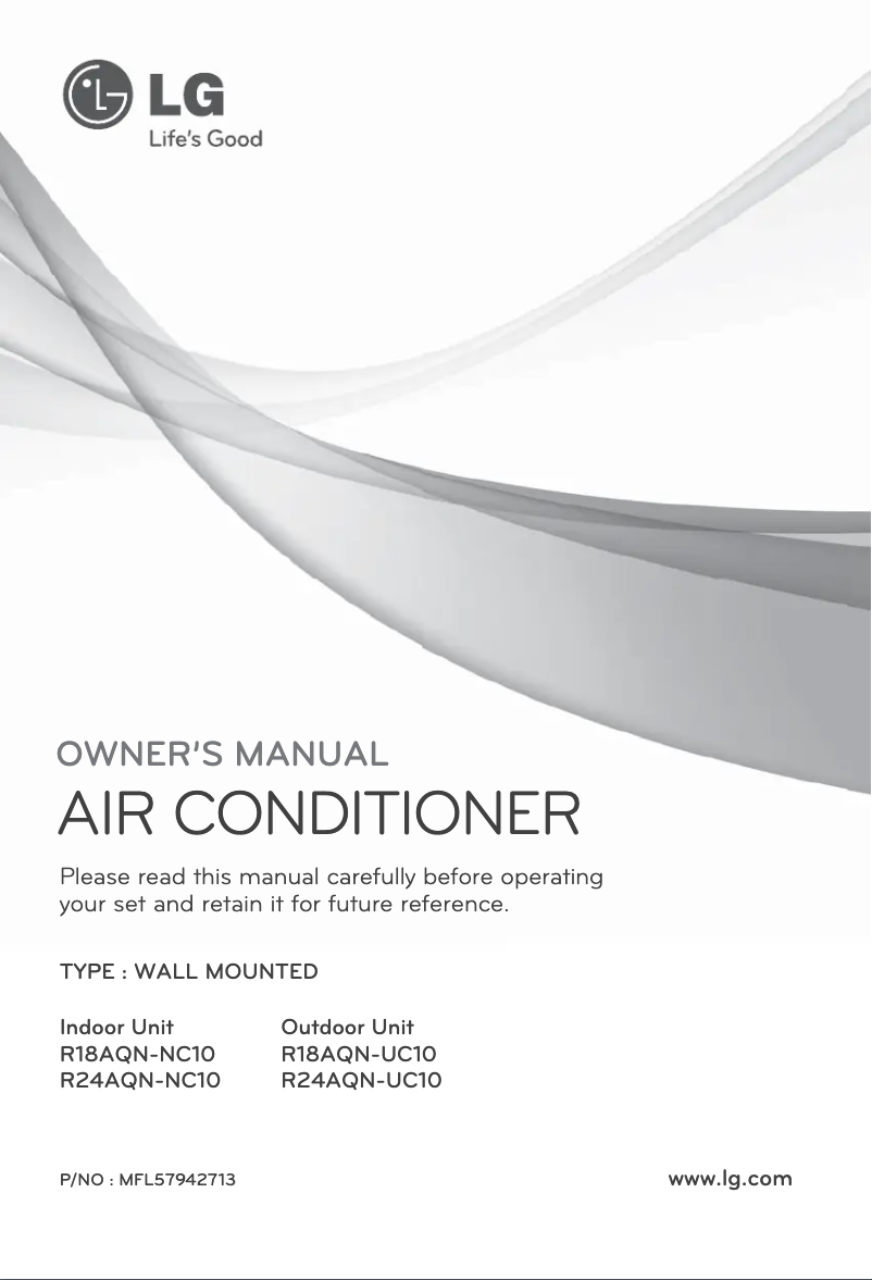 Page 1 de la notice Manuel utilisateur LG R18AQN-UC10