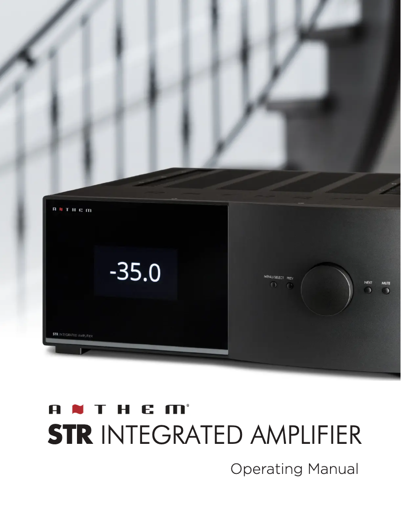Página 1 del manual Manual de usuario Anthem STR Integrated Amplifier