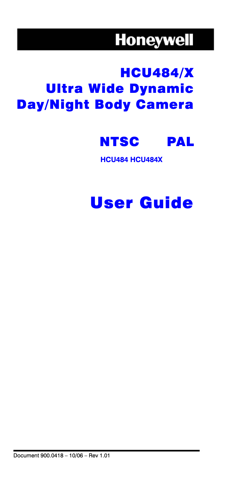 Page 1 de la notice Manuel utilisateur Honeywell HCU484