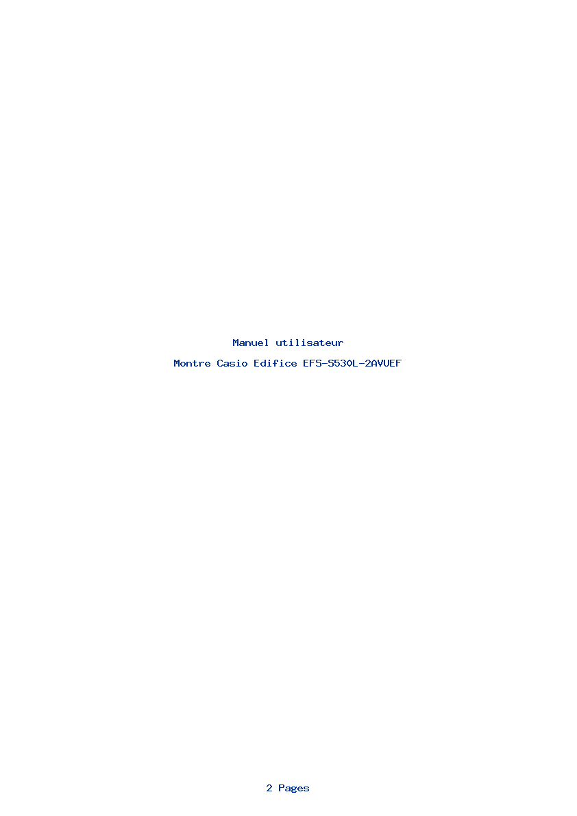 Page 1 de la notice Manuel utilisateur Casio Edifice EFS-S530L-2AVUEF