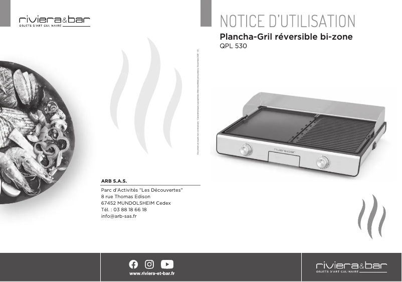 Page 1 de la notice Manuel utilisateur Riviera & Bar QPL530