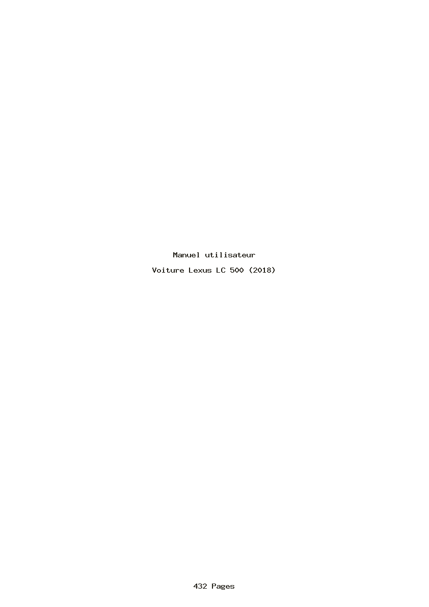 Page 1 de la notice Manuel utilisateur Lexus LC 500 (2018)