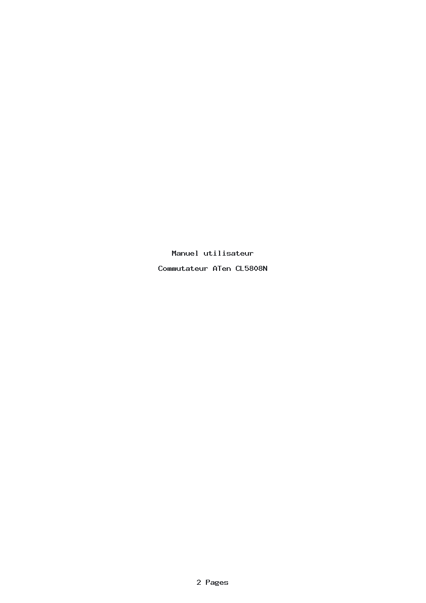 Page 1 de la notice Manuel utilisateur ATen CL5808N