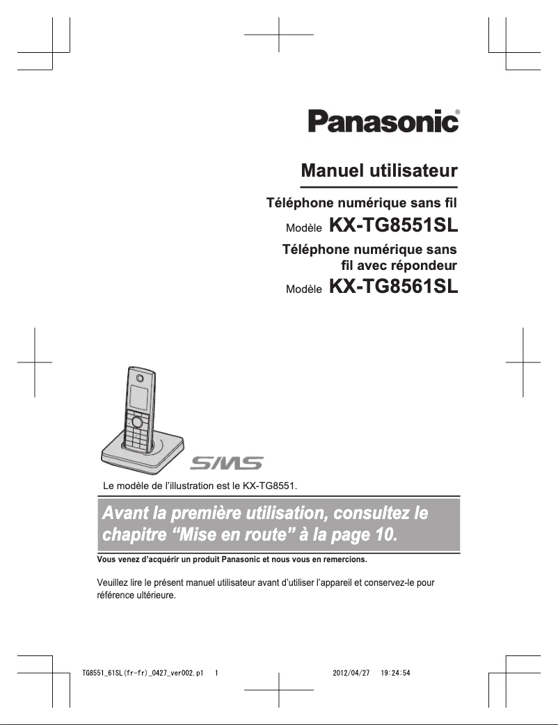 Página 1 del manual Manual de usuario Panasonic KX-TG8551