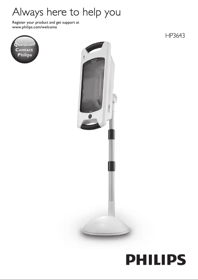 Page 1 de la notice Manuel utilisateur Philips InfraCare HP3641