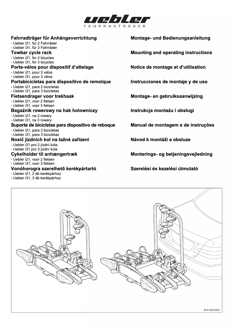 Page 1 de la notice Instructions / montage Uebler i21