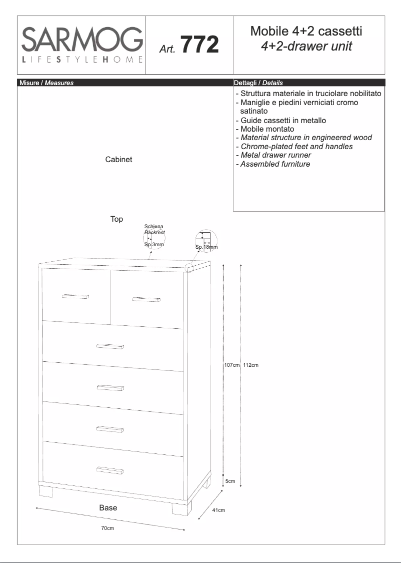 Page 1 de la notice Manuel utilisateur Sarmog A772BFBF