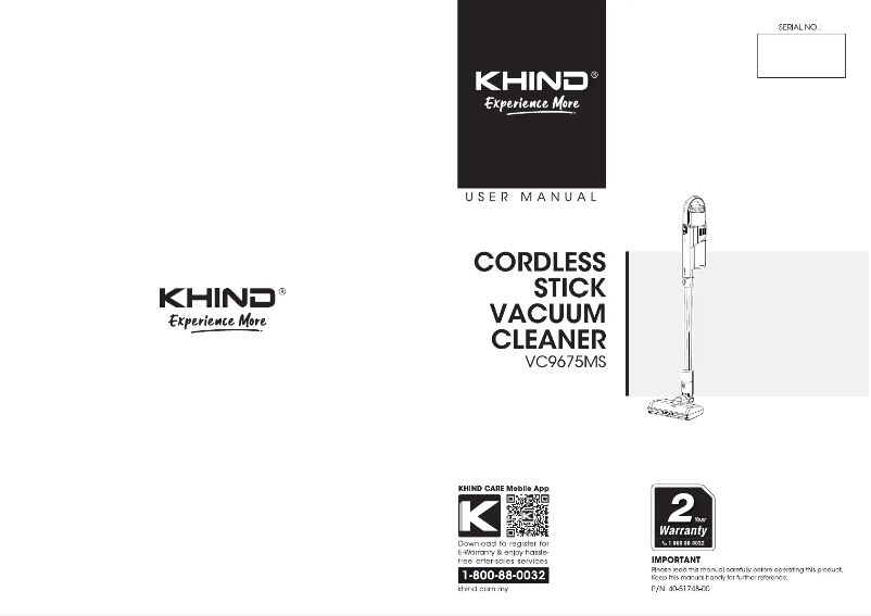 Página 1 del manual Manual de usuario Khind VC9675MS