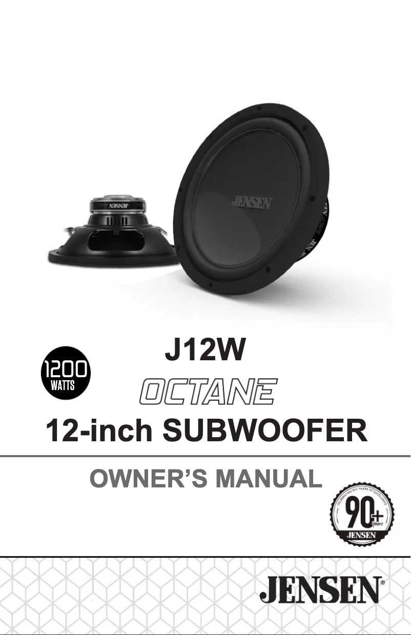 Page 1 de la notice Manuel utilisateur Jensen J12W