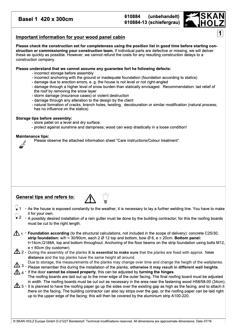 Page 1 de la notice Manuel utilisateur Skan Holz Basel 1