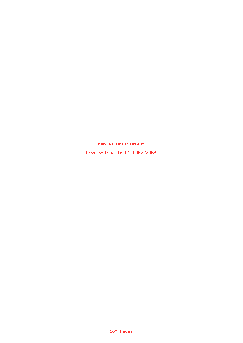 Page 1 de la notice Manuel utilisateur LG LDF7774BB