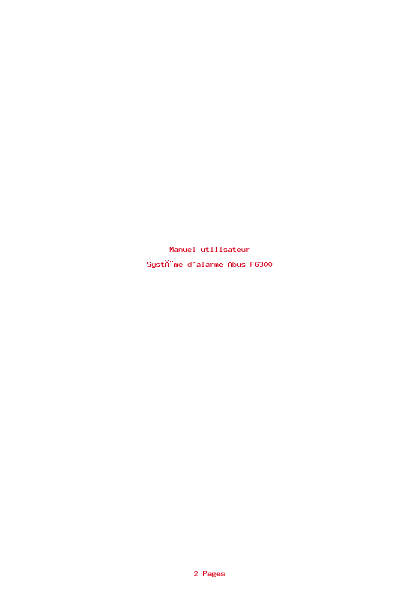 Page 1 de la notice Manuel utilisateur Abus FG300