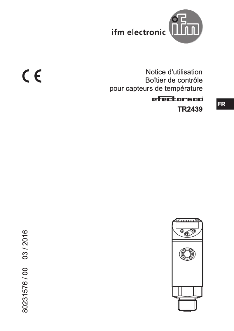 Page 1 de la notice Manuel utilisateur IFM TR2439