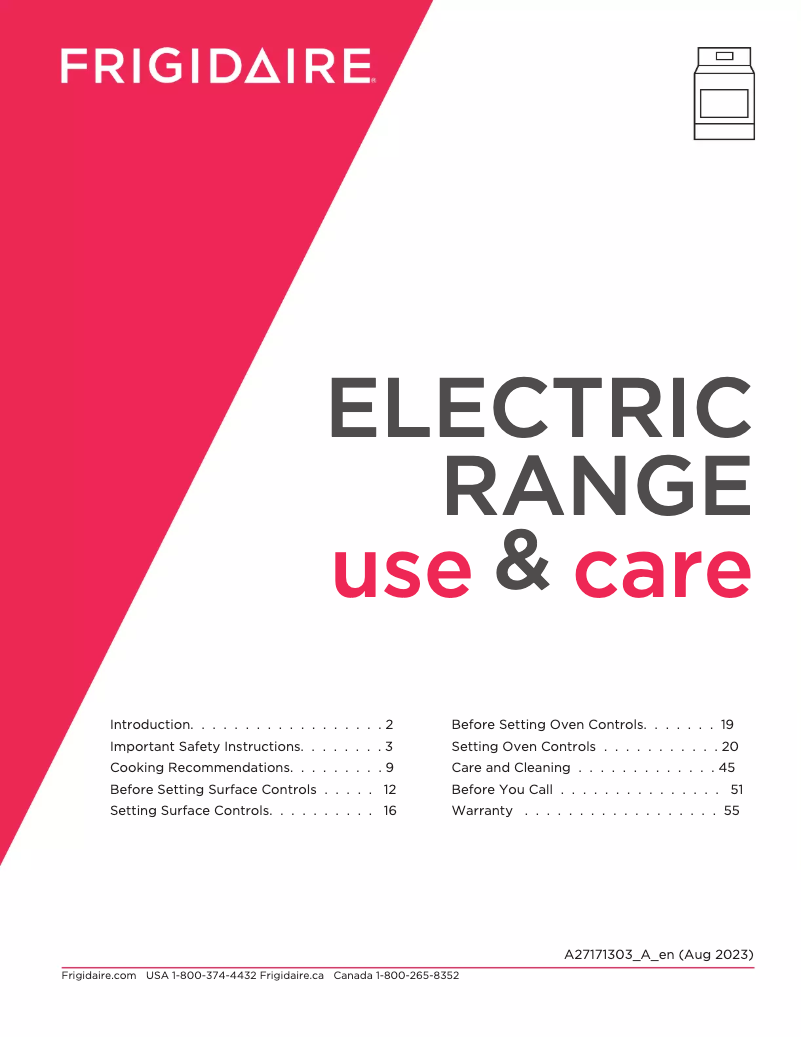 Page 1 de la notice Manuel utilisateur Frigidaire GCRE3060BD