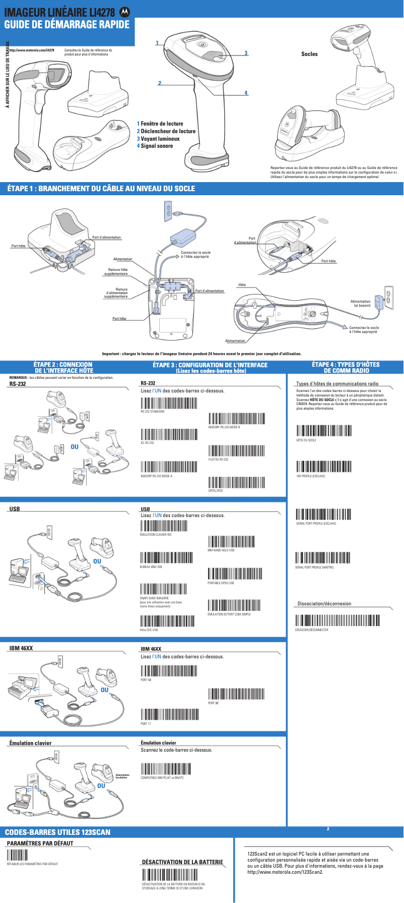 Page 1 de la notice Manuel utilisateur Zebra LI4278