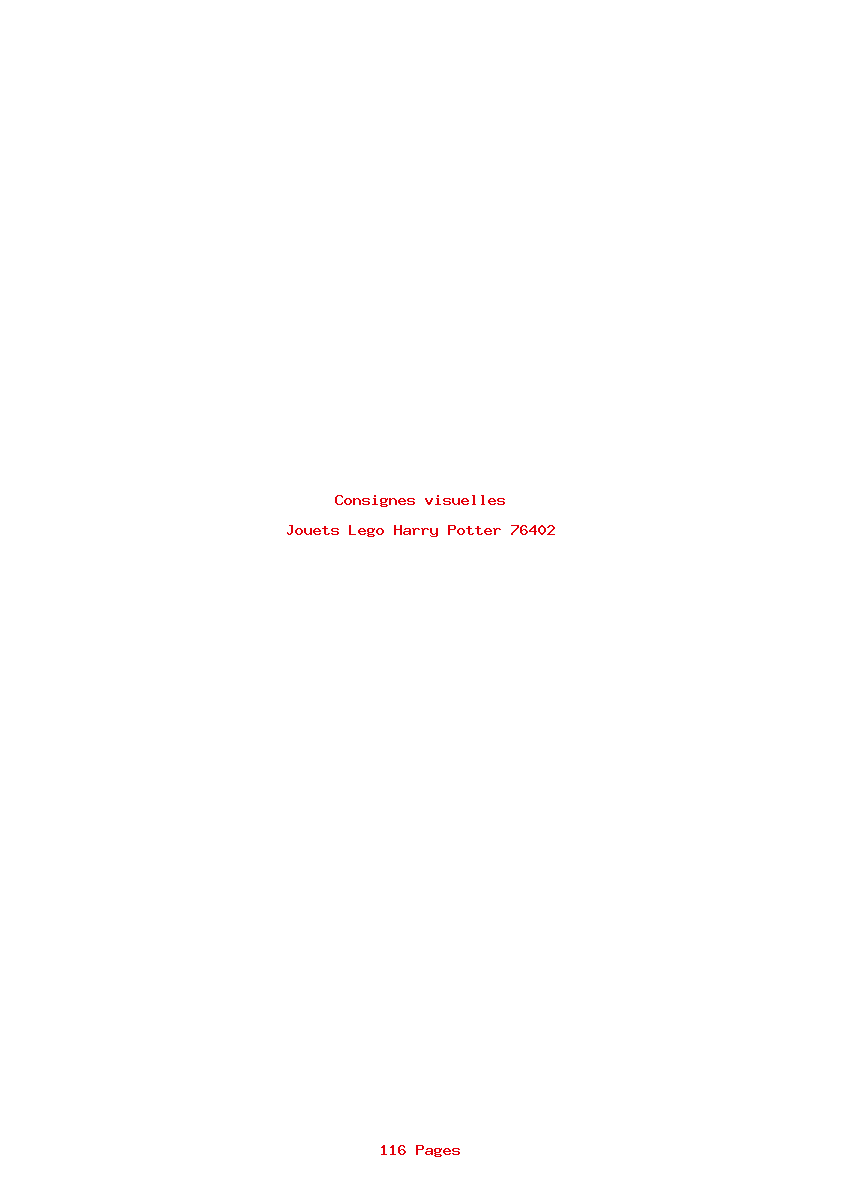 Page 1 de la notice Consignes visuelles Lego Harry Potter 76402