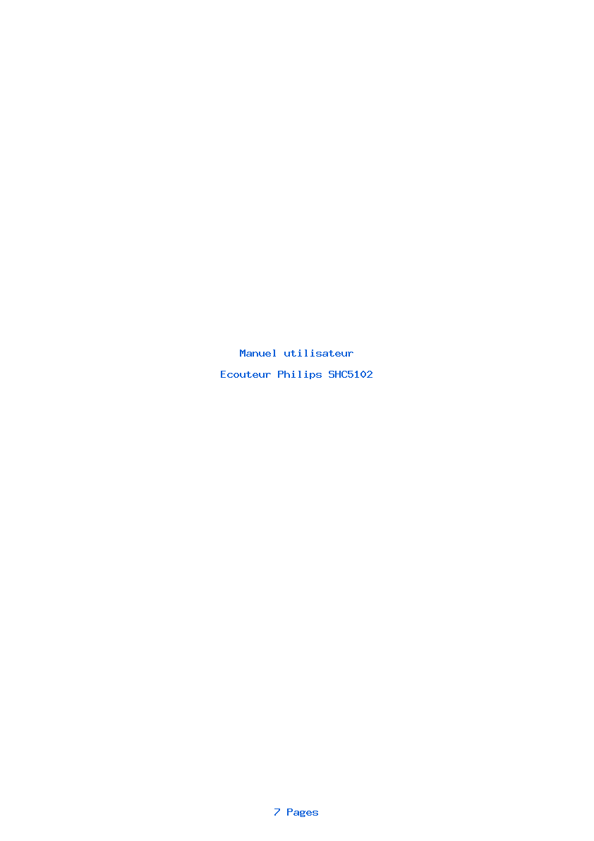 Page 1 de la notice Manuel utilisateur Philips SHC5102