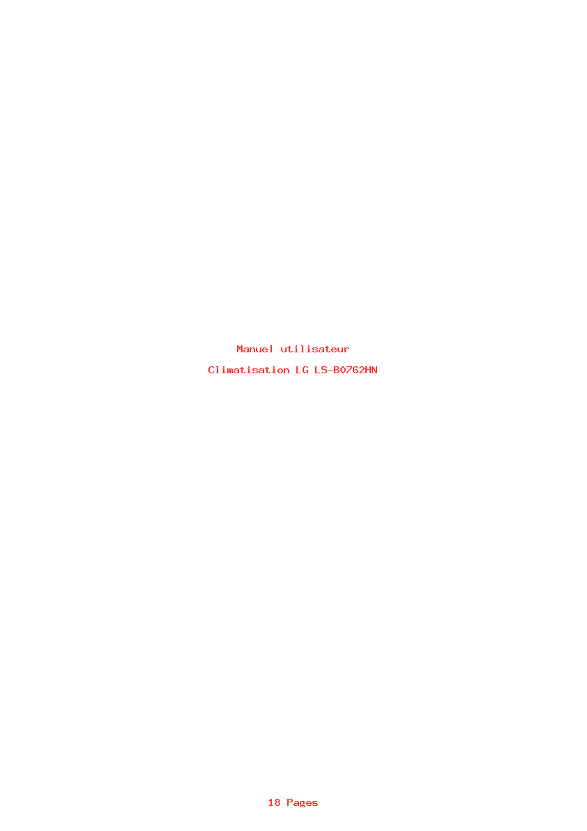 Page 1 de la notice Manuel utilisateur LG LS-B0762HN