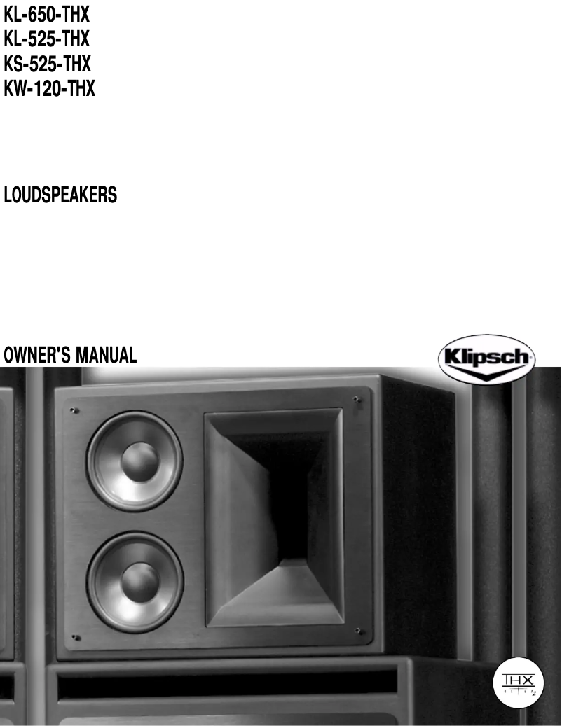 Page 1 de la notice Manuel utilisateur Klipsch THX-5000-SUR