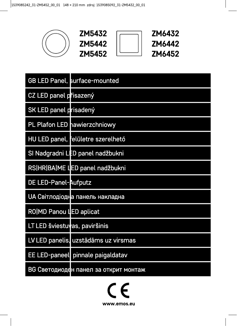 Page 1 de la notice Manuel utilisateur Emos ZM5452