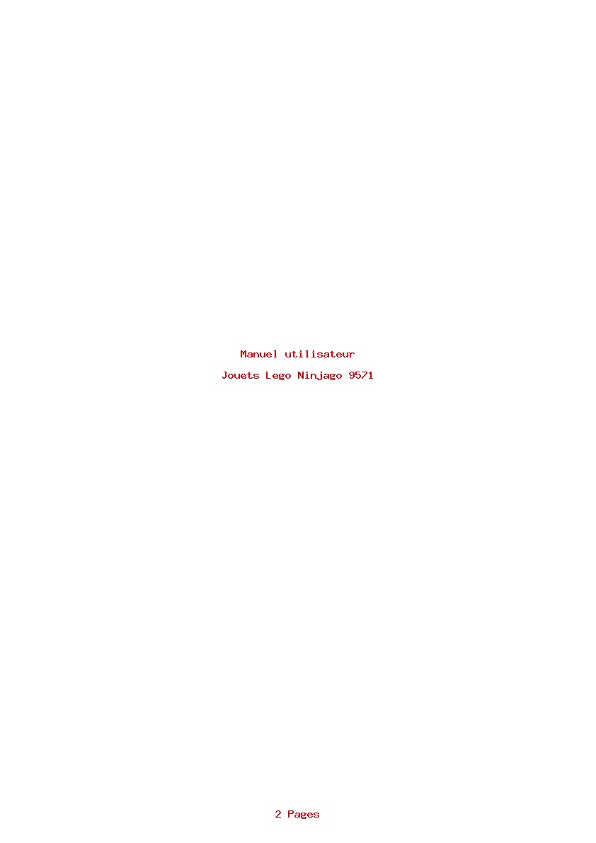 Page 1 de la notice Manuel utilisateur Lego Ninjago 9571