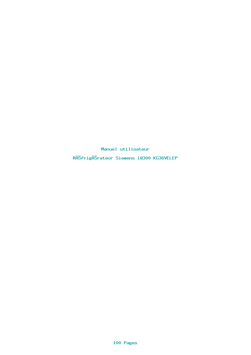 Page 1 de la notice Manuel utilisateur Siemens iQ300 KG36VELEP