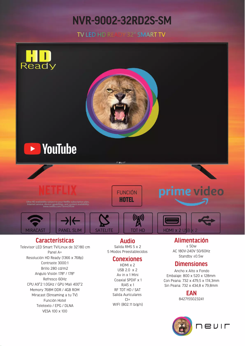 Page 1 de la notice Brochure Nevir NVR-9002-32RD2S-SM