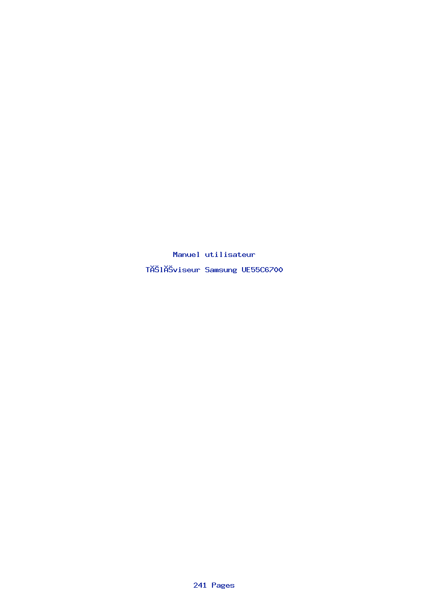 Page 1 de la notice Manuel utilisateur Samsung UE55C6700