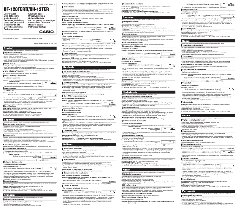 Página 1 del manual Manual de usuario Casio DF-120TERII