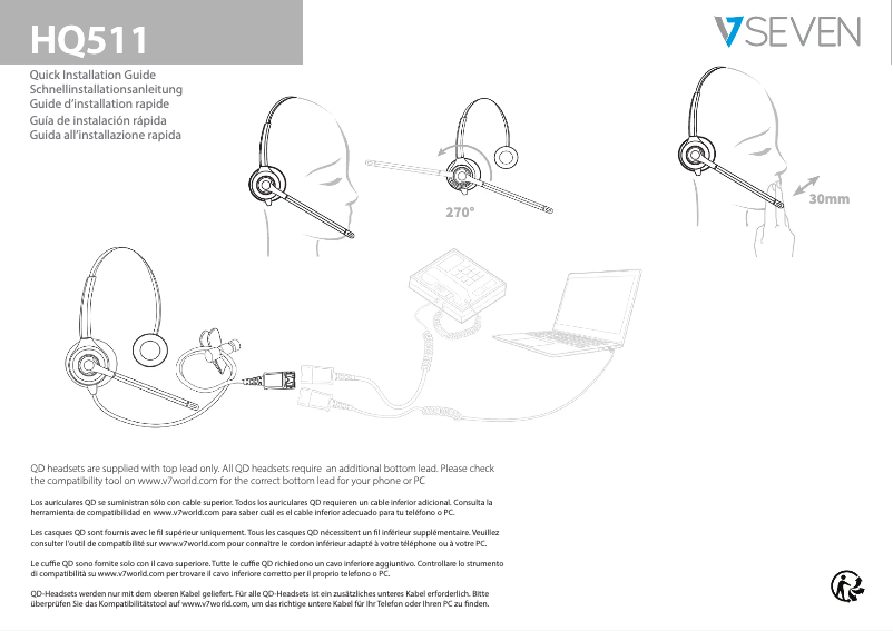 Page 1 of the manual Quick Start Guide V7 HQ511