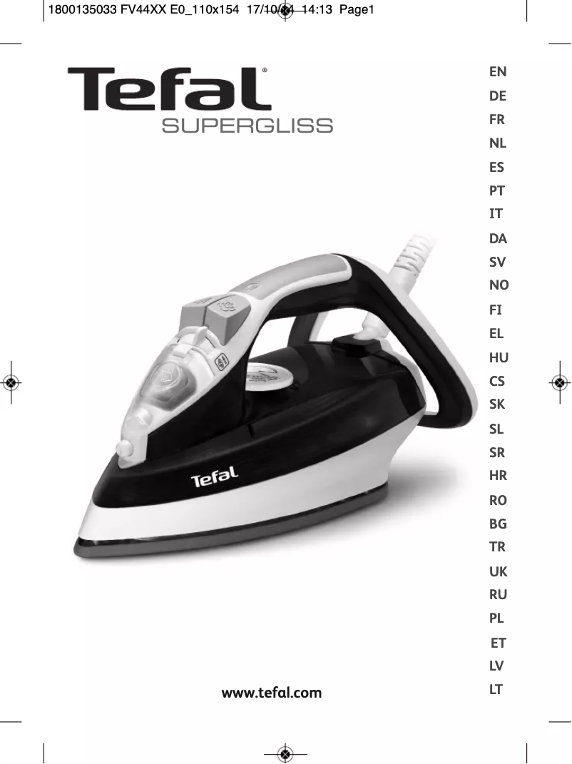 Page 1 of the manual User Manual Tefal Supergliss FV4486G1