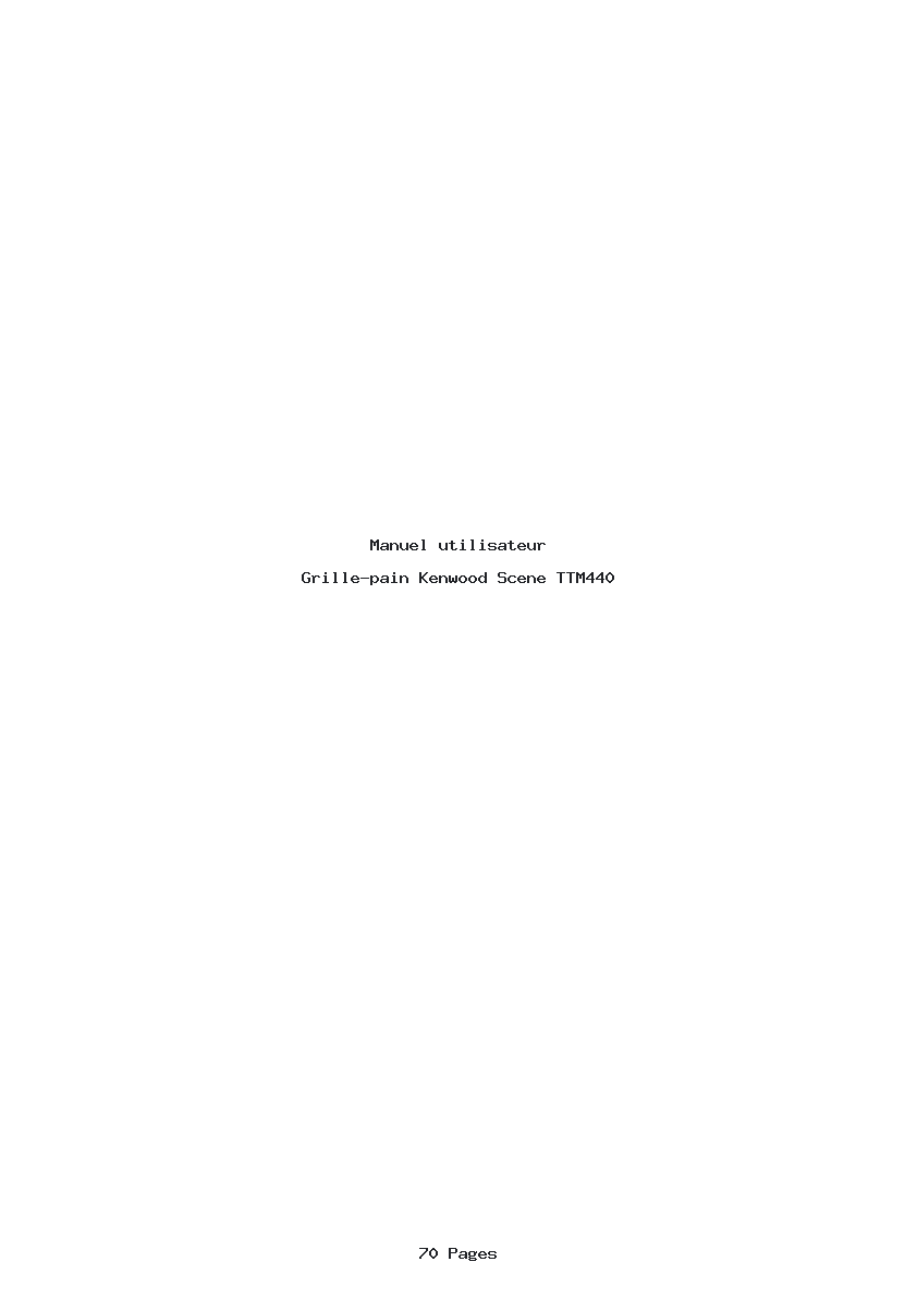 Page 1 de la notice Manuel utilisateur Kenwood Scene TTM440