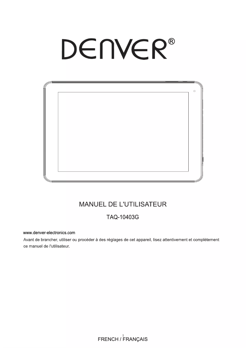 Page 1 de la notice Manuel utilisateur Denver TAQ-10403G